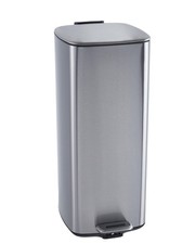 Stainless Steel 8 Gallon Trash Can with Foot Pedal Soft Close Lid Square Design