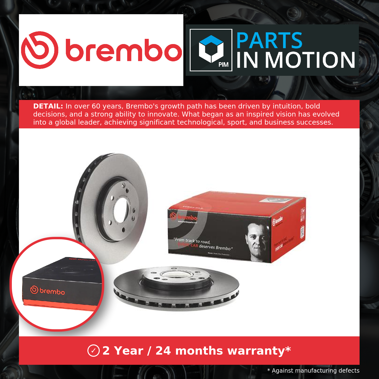 2x Front Brake Discs and Front Brake Pad Set Fits Mercedes-Benz BREMBO - Image 19