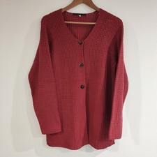 Peruvian Connection Women's Cardigan Size Large UK 16-18 Chunky Knit Pima Cotton