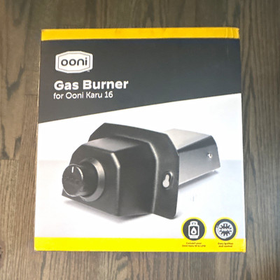 Ooni Gas Burner for Ooni Karu 16 Pizza Oven, Black, Gas Fuel