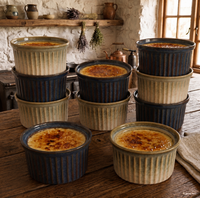 12Er Set Chef Soufflé SchäLchen 160Ml Ø9,5Cm Mint Blau Steingut Mini-Backform