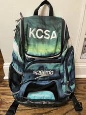 Speedo Teamster 35L Swim Backpack BLUE TIE-DYE Swimming Water Pool Sports Bag