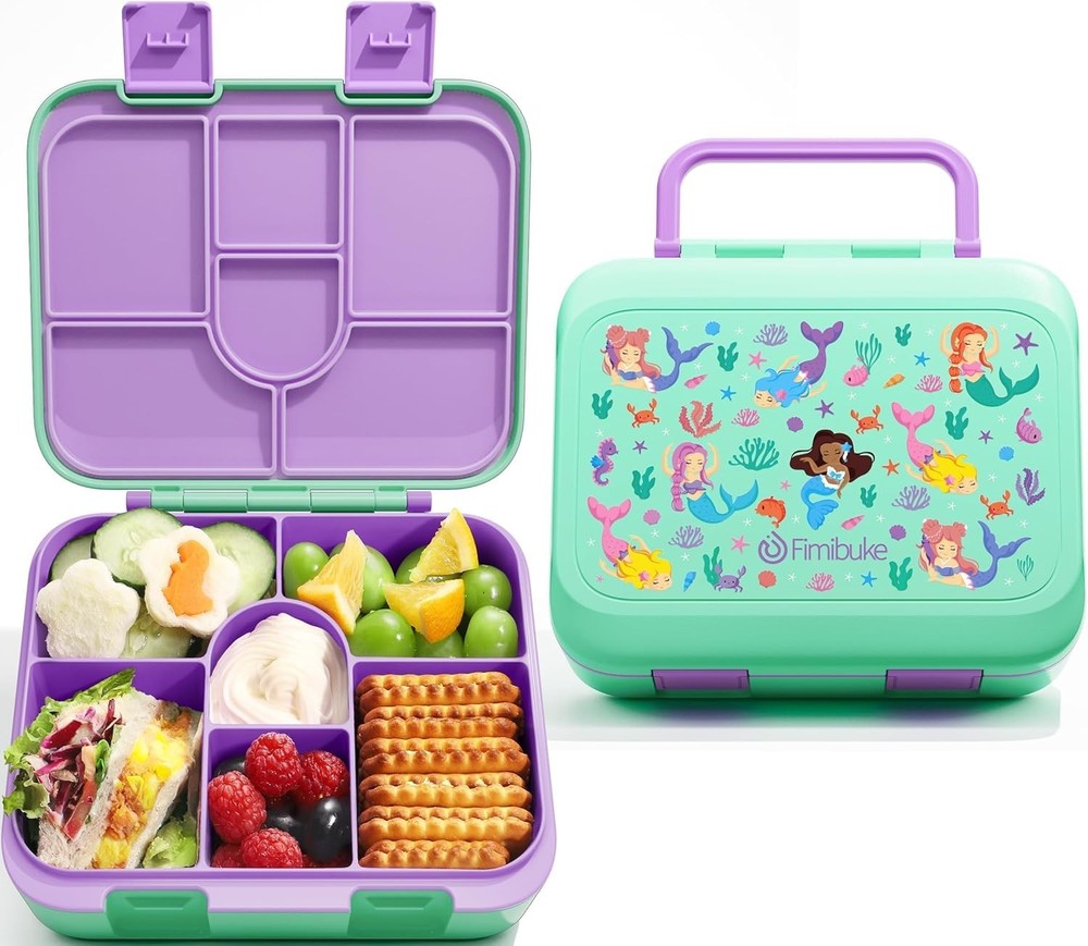 Mermaid-Themed 32OZ Bento Snack Box for Kids & Toddlers A4 Size Mermaid-Themed 32OZ Bento Snack Box for Kids & Toddlers A4 Size