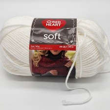 Red Heart Soft Yarn Skein WHITE 5 oz 141 Gm 256 Yards New