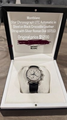 Montblanc Star Chronograph UTC Automatic 24H Date Silver Roman Dial w/ Box