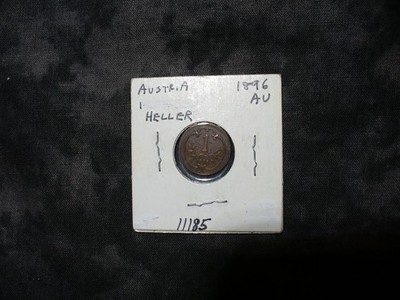Austria 1896 1 Heller Bronze Coin