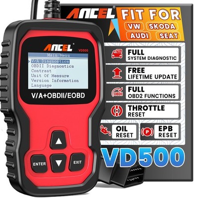 ANCEL VD500-US OBD2 Scanner ABS EPB Oil Reset Full System Code Reader For VAG