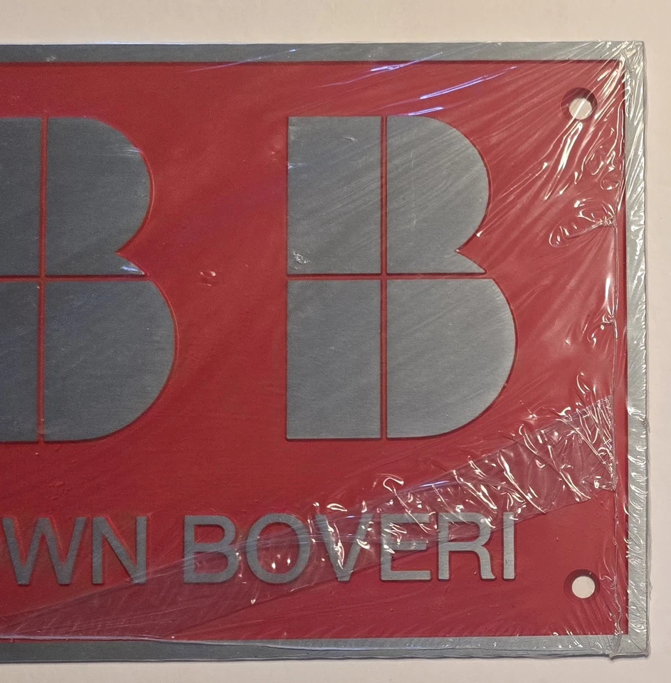 Vintage Asea Brown Boveri Cast Aluminum Sign 16.5X8.5 ABB Electrical Engineering - Image 2 of 4