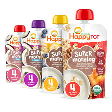 Happy Tot Organics Stage 4 Baby Food Pouches, Gluten Free, Super Morning Fruit 