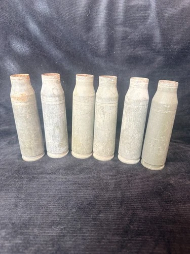 Vintage WW2 Brass Military 5.5” Artillery Shells Lot of 6 Marked V32034H0?2-011