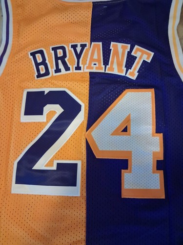 Kobe Bryant Los Angeles Lakers #24 Basketball Jersey Purple Gold lG