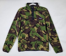 Lands' End Camo Fleece 1/4 Snap Pullover Mens Small 34-36