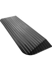 Used - 5" Rise Wheelchair Threshold Ramp, 43.3" W x 13" D x 1.5" H, Black Rubber