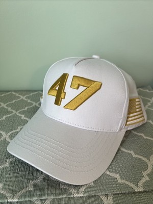 Authentic Official Turning Point 47 White & Gold Charlie Kirk SnapBack Hat NEW!