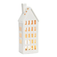 Porzellan Lichthaus - Haus Weiß Windlicht Teelichthalter 22 Cm Hoch