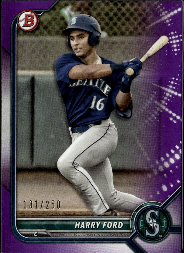 Harry Ford 2022 Bowman Seattle Mariners #/250 Chrome Prospects Purple Refractors