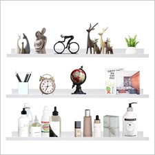 48 Inch Picture Ledge Shelf Floating Shelves Wall Mounted Set of 3 White