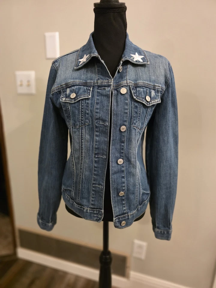 Vintage Y2K GAP Denim Jacket With USA Patriotic Patch - Image 3 of 4