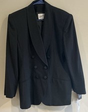 VTG JACQUELINE FERRAR Women 14 Dbl Breasted Jacket Boxy Structured Trendy Class