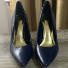 Lauren Ralph Navy Blue Leather Pointed Toe Stiletto Pump Slip On US 7.5B — photo 1