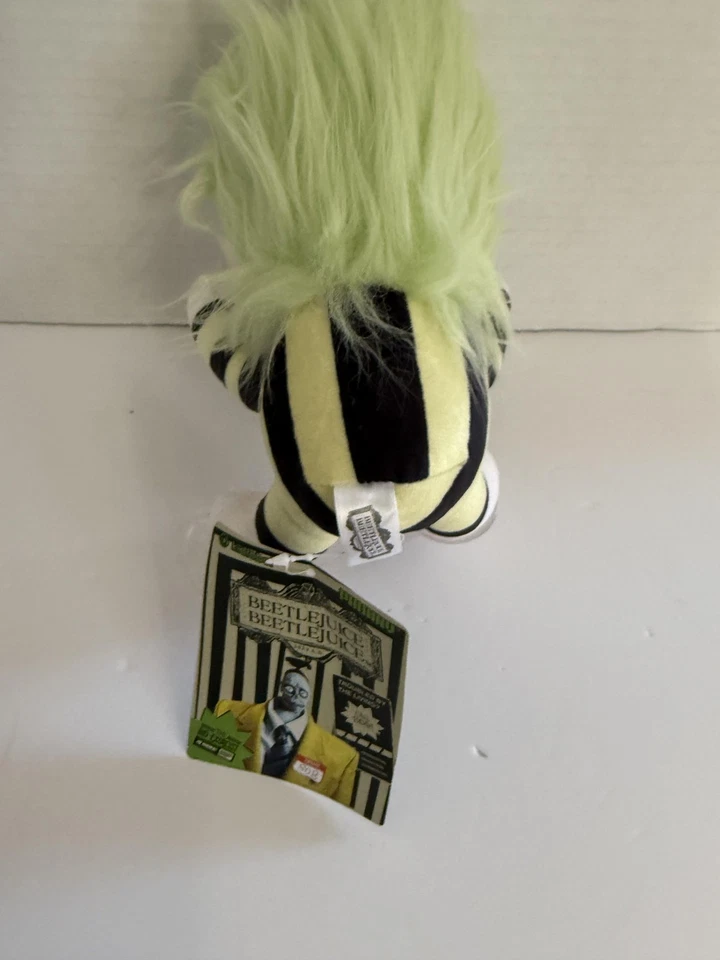 Muñeca de peluche Beetlejuice juguete pelo verde Warner Bros ventosas etiqueta ventana NUEVO Foto 2 de 2