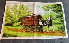 Romany Gypsy queen Caravan Tea Towel - Irish linen
