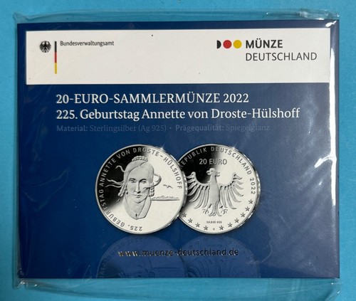 Deutschland Germany 20 Euro 2016-2025 PP, 18g 925er Silber, Ø32,5mm, AUSWAHL (S2 - Bild 72 von 76