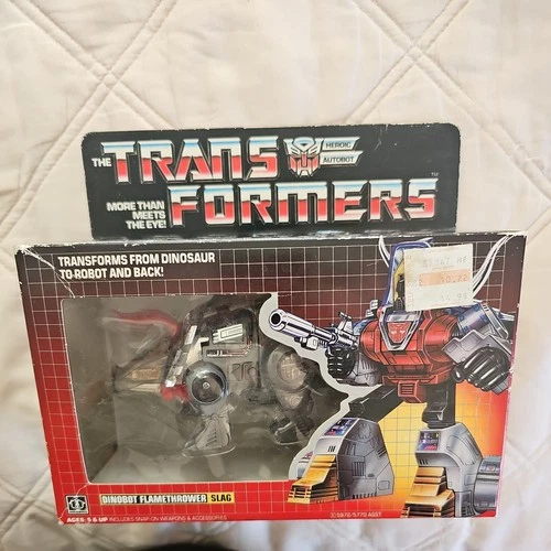 Vintage G1 Transformers Slag Figure Dinobot Flamethrower 1984 Hasbro Complete