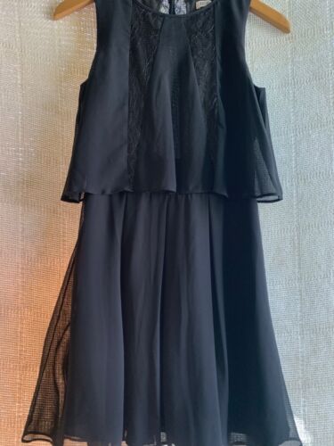 BCBG black chiffon mini black dress size 0