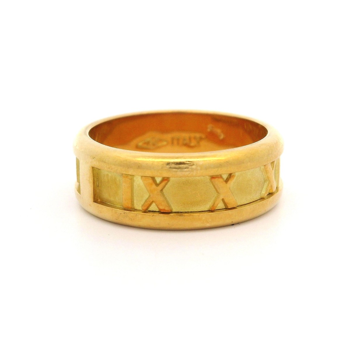 【KEEEN】　ティファニー 指輪 ATLAS Tiffany & Co. Atlas 18k Yellow Gold Roman Numeral 7.1mm Wide