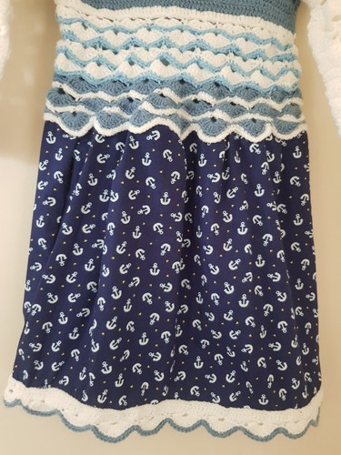NEW GIRLS HANDMADE CROCHET KNITTED DRESS KIDS 5-6 YEARS GIFT CHRISTMAS - Picture 6 of 8