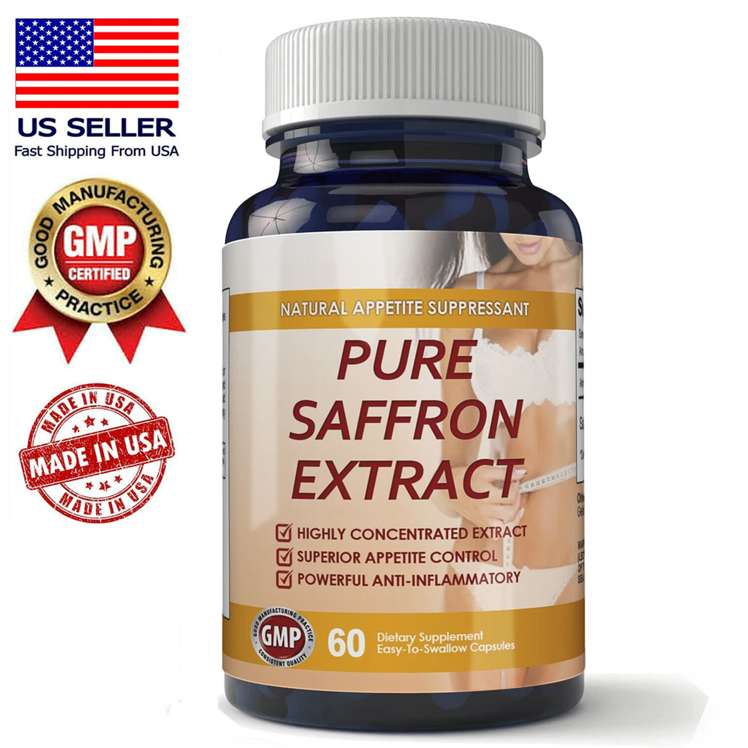 Max Strength Pure Saffron Extract Capsules Lemon Lean Diet Weight Loss