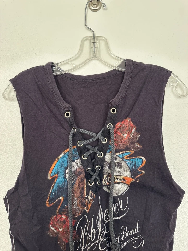 Trunk Ltd Bob Seager Gráfico Tanque Con Cordones De Colección Sin Mangas Negro Para Mujer Mediano Foto 3 de 4