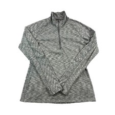 Athleta 1/4 Zip Pullover Athleisure Womens M Gray Long Sleeve Thumb Holes