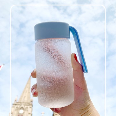 200ml/300ml Diller Glass Water Cup with Handle Leakproof Frosted Heat-resisting
