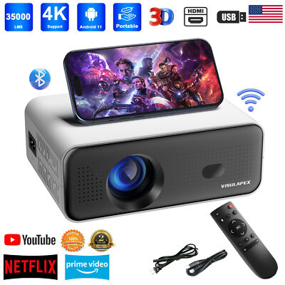 4K Projector Smart Netflix 35000LMS 1080P 5G WiFi Bluetooth Video Home Theater