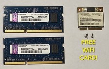 Kingston 4gb 2x2gb PC 3-10600S DDR3 Laptop Memory Ram FREE WIFI Card
