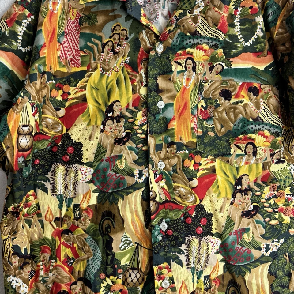 Camisa Hawaiana Vintage Blue Wave Talla Grande Foto 4 de 4