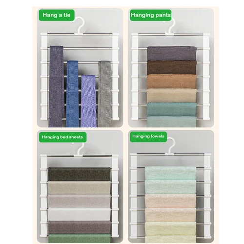 Foldable Trouser Hanger 5 Layers Clothes Organizer Hanger Magic Pants Rack - Picture 6 of 6