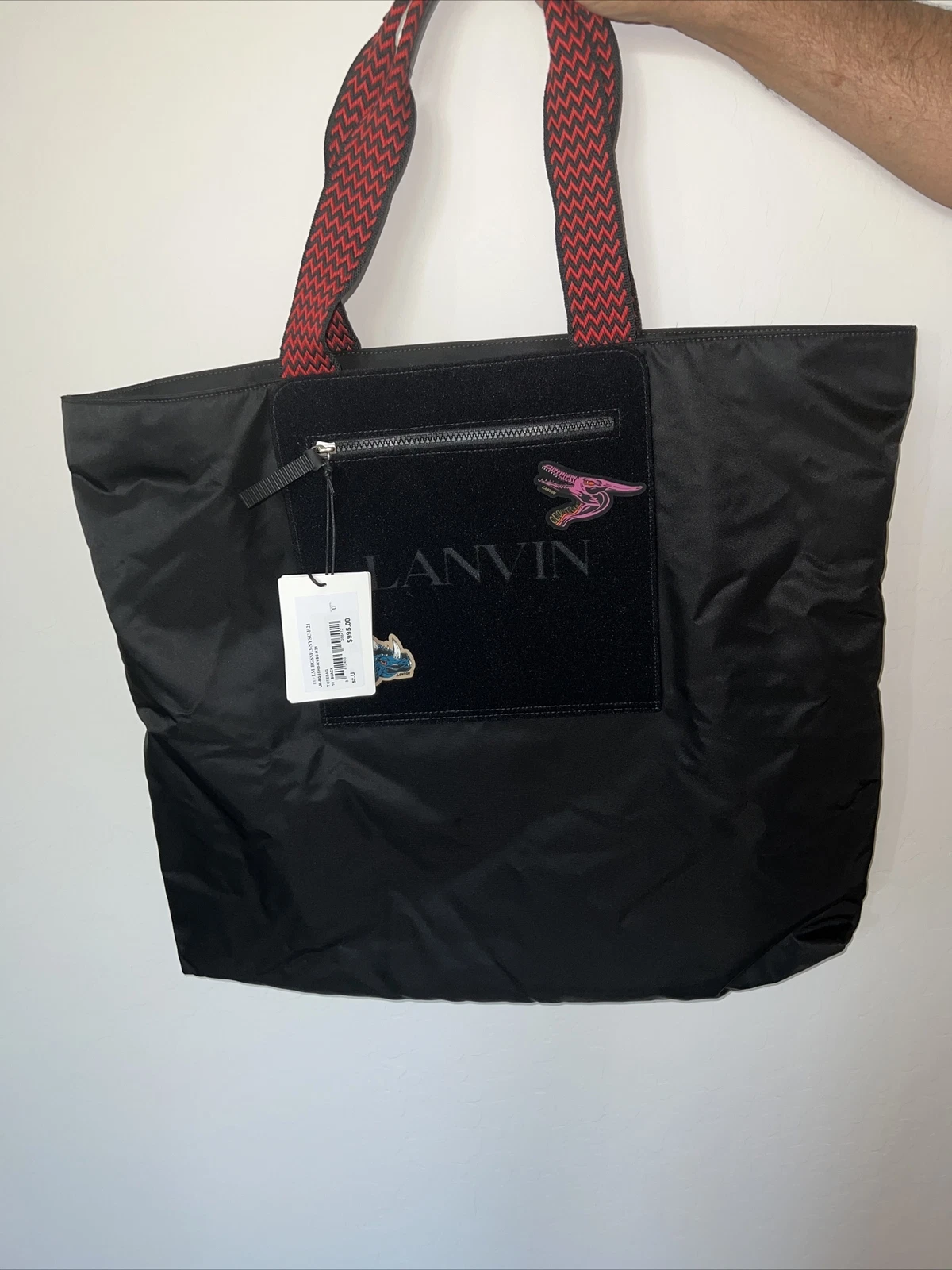 Lanvin — Brand New Authentic Lanvin Paris Black Nylon Tote org $995…XL..22” across 19”H