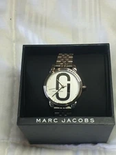 NIB Marc Jacobs Women's Corie MJ3559 Silver Stainless-Steel Japanese Quartz 