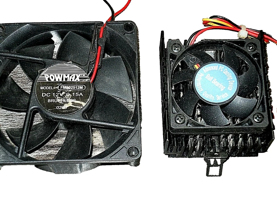 VINTAGE ADVANCED PC COOLING FANS 2 USED POWERMAX 12 VOLT BRUSHLESS INTERNAL TYPE - Image 4 of 4