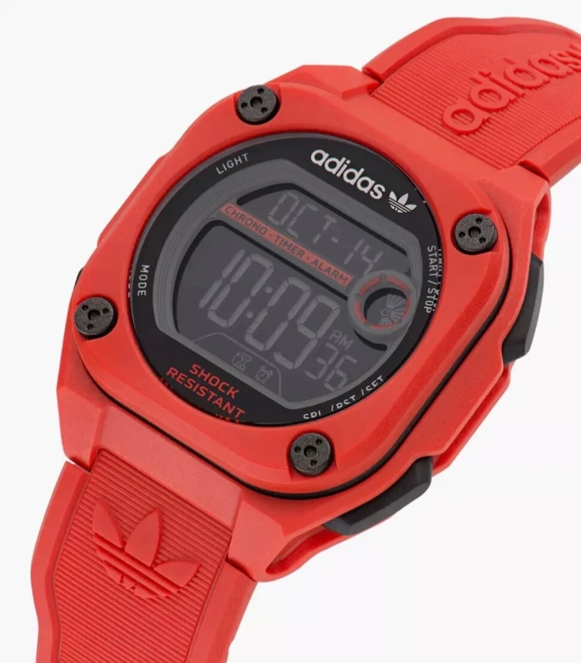 Adidas Originals Watch Digital Red Chrono City Tech Two AOST23063 RRP £99.99 - Image 3 of 4