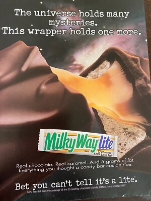 Milky Way Lite Candy Bars, Full Page Vintage Print Ad | eBay