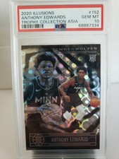 2020-21 Panini Illusions Anthony Edwards Trophy Collection Asia Rookie PSA 10