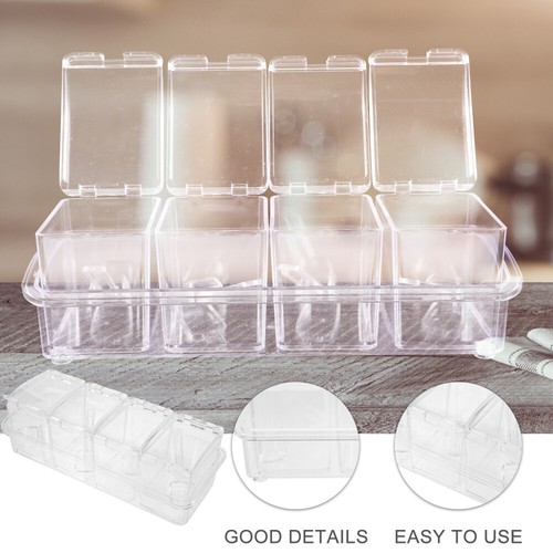 Plastic Clear Divided With Lid Case Kitchen Seasoning Box Condiment Storage Box - Picture 5 of 12