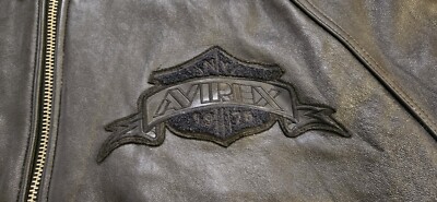 Vintage 90s Avirex Varsity Sport Leather All Black Bomber