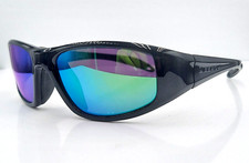 Vintage Liberty Trail Blazer Black Blue Oval Sunglasses Taiwan W/NEW LENSES 