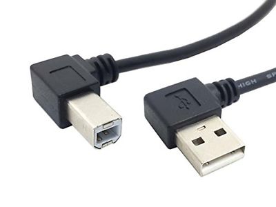 USB A zu USB B Adapter Kabel 90° gewinkelt 90 Grad Winkelstecker Winkel 22cm