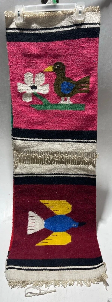 Mexican Woven Shawl Wrap Scarf Large Thick Multicolor Colorful + Fringe 13"X80" — 第 2/2 张图片